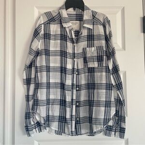Abercrombie & Fitch Navy and White Checkered Shirt